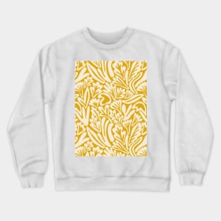 Abstract boho leaf and flower pattern in mustard yellow Crewneck Sweatshirt